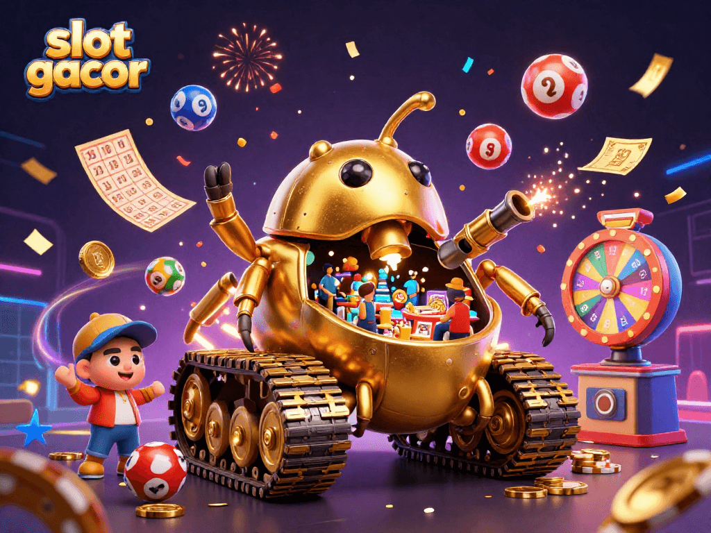 Berpartisipasi dalam slot gacor dengan kegembiraan koin emas dan lotere berwarna-warni di casino mini.