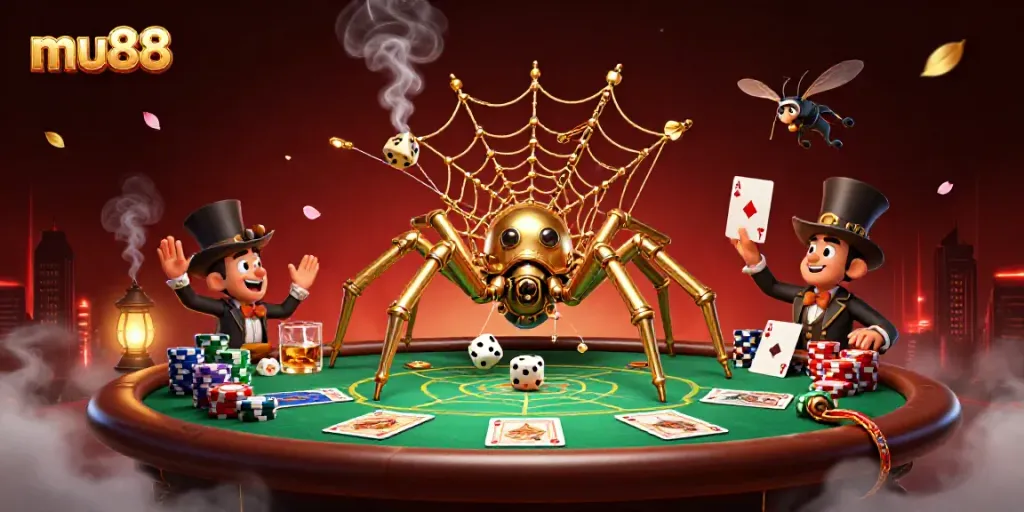 Experience thrilling gaming at mu88 with steampunk characters and casino elements in a vibrant atmosphere.