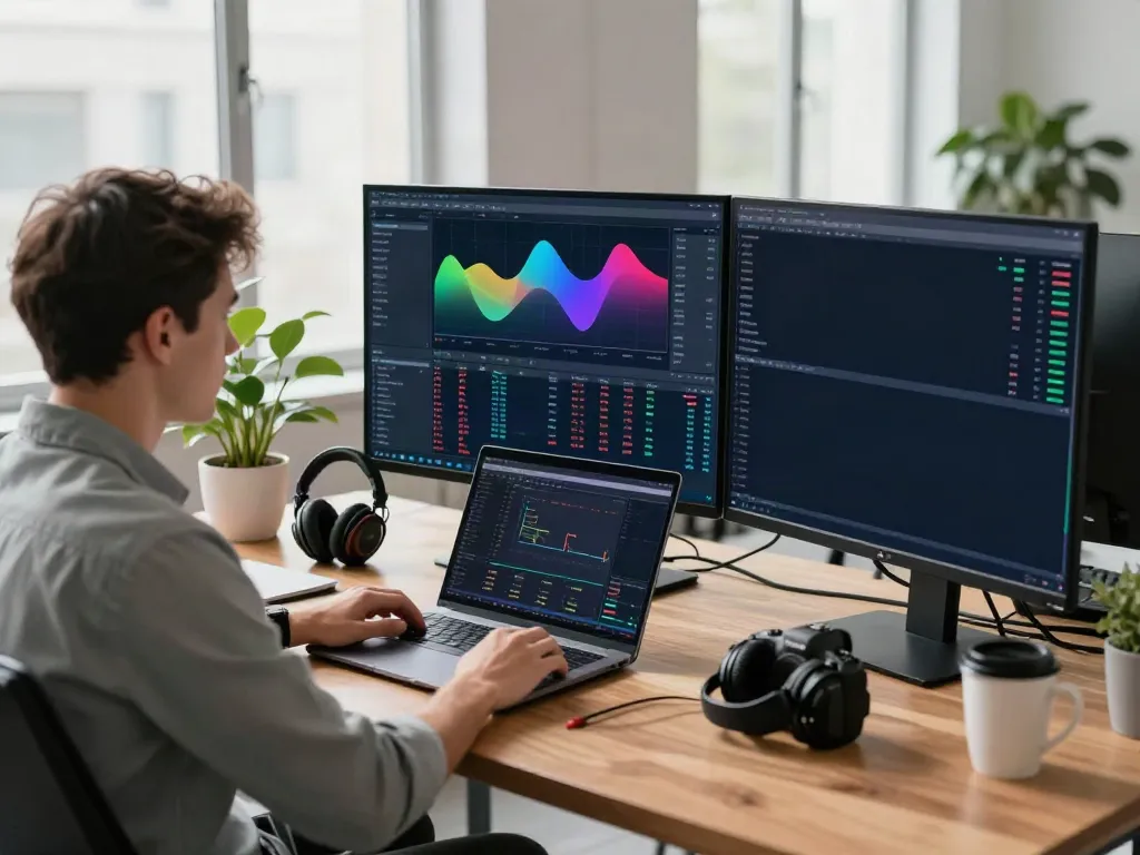 Traders using TradingView on multiple monitors in a bright, modern workspace.