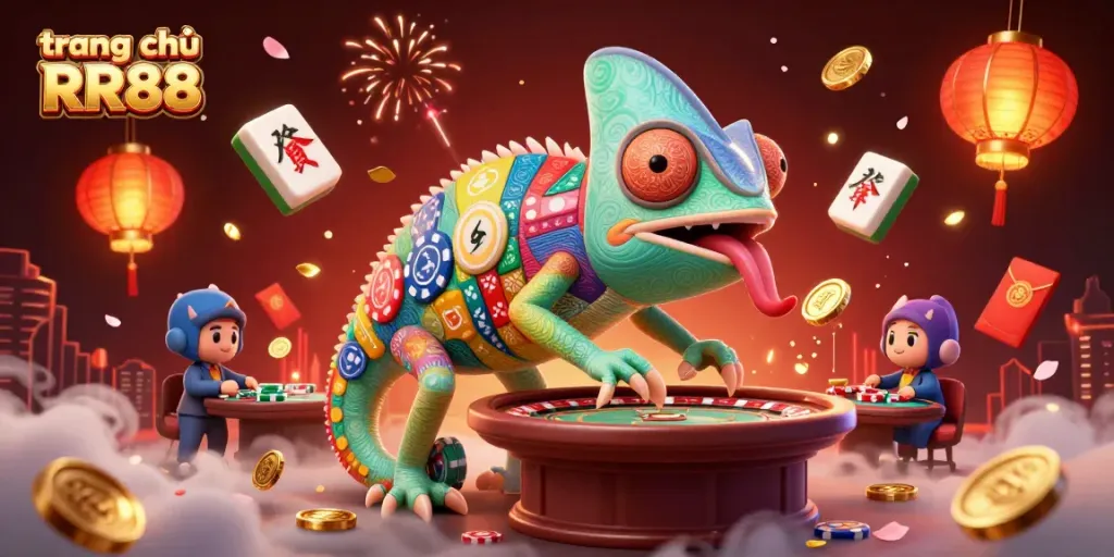 Experience exciting gameplay at trang chủ RR88 with vibrant casino elements and lively characters.