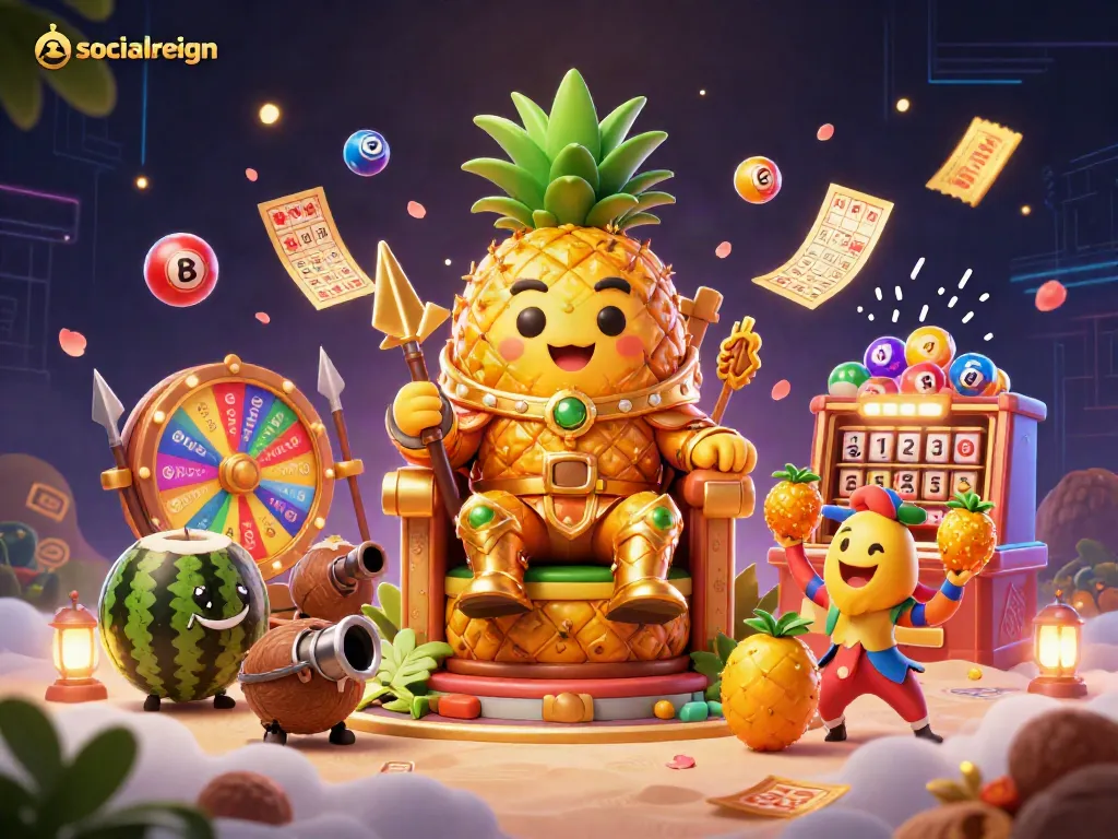 Engage in thrilling activities like gambling at socialreign's vibrant beach casino, featuring fun lottery elements.