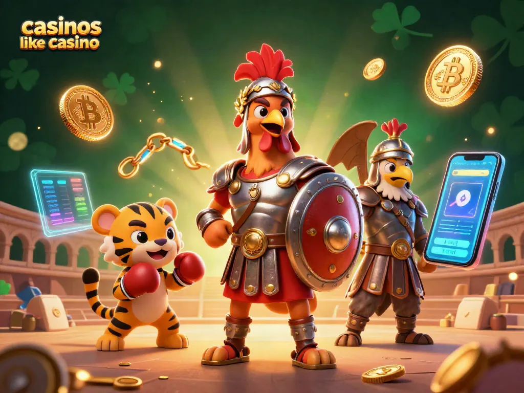 Engage with casinos like wild casino featuring a gladiator rooster, tiger cub, and crypto elements