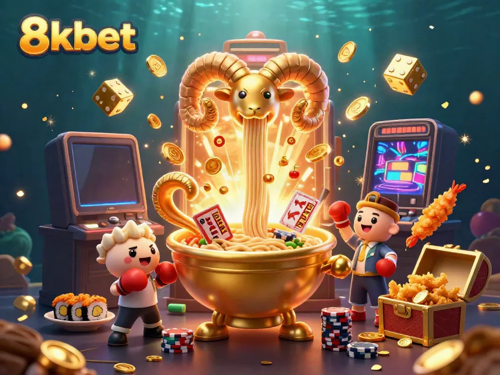 Experience exciting gaming at 8xbet with a vibrant 3D scene of characters and casino elements.