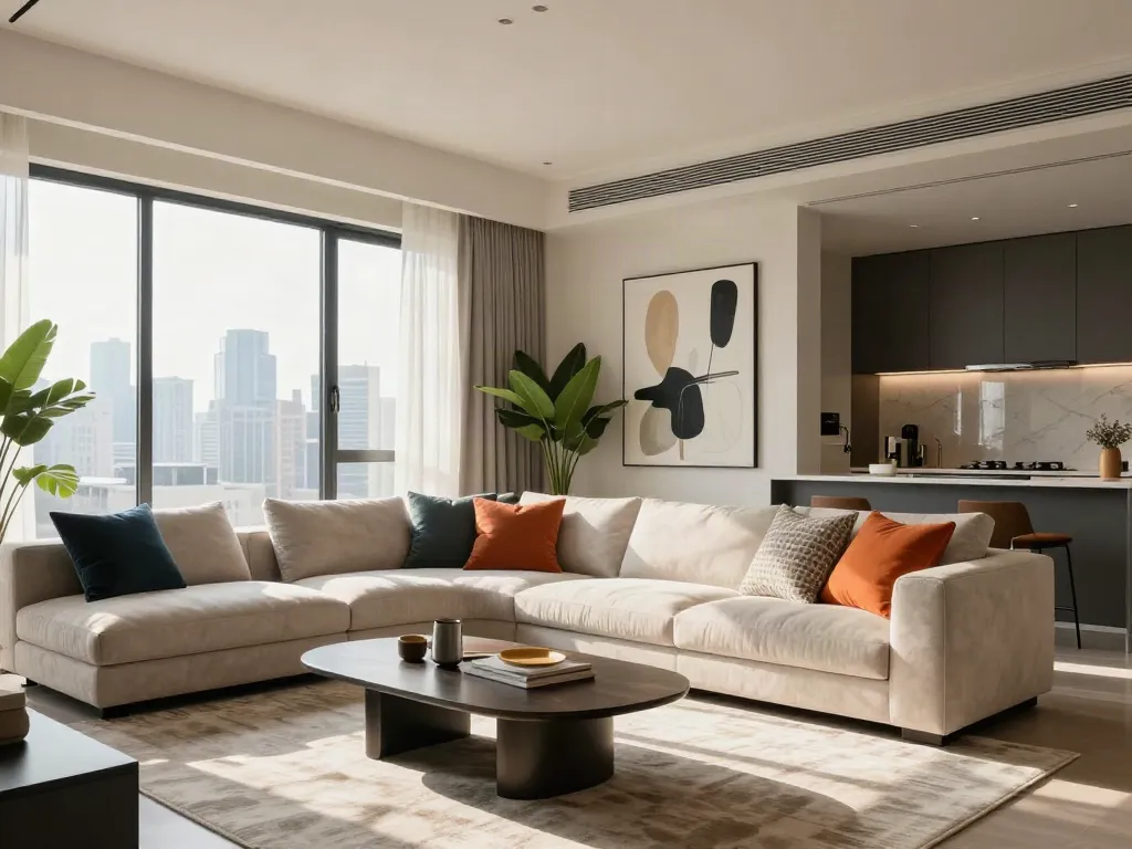 Brickell Remodeling with modern living room and elegant decor