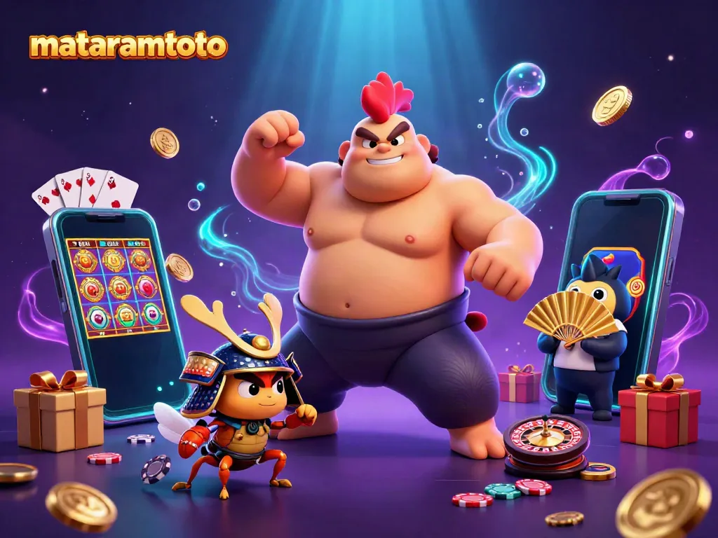 Experience thrilling gameplay with mataramtoto at the vibrant casino scene featuring dynamic characters and exciting elements.