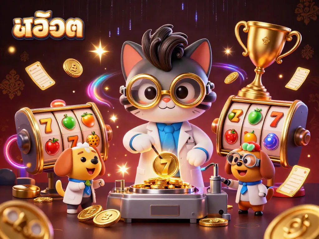 Experience thrilling สล็อต action with a mad scientist cat and loyal dog, creating winning moments.