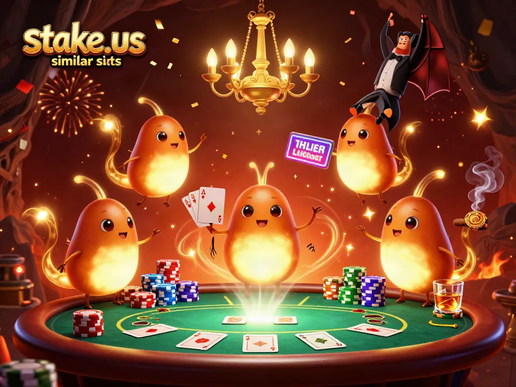 Engage with top stake.us similar sites featuring a lively cave casino illuminated by bioluminescent glowworms.