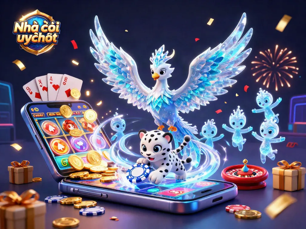 Experience the thrill of Nhà cái uy tín with vibrant 3D casino elements and characters in action.
