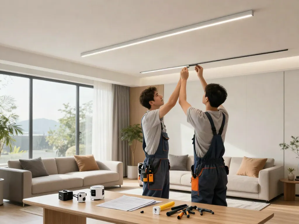 Montaj de sina magnetica pentru iluminat LED, servicii locale de incredere.