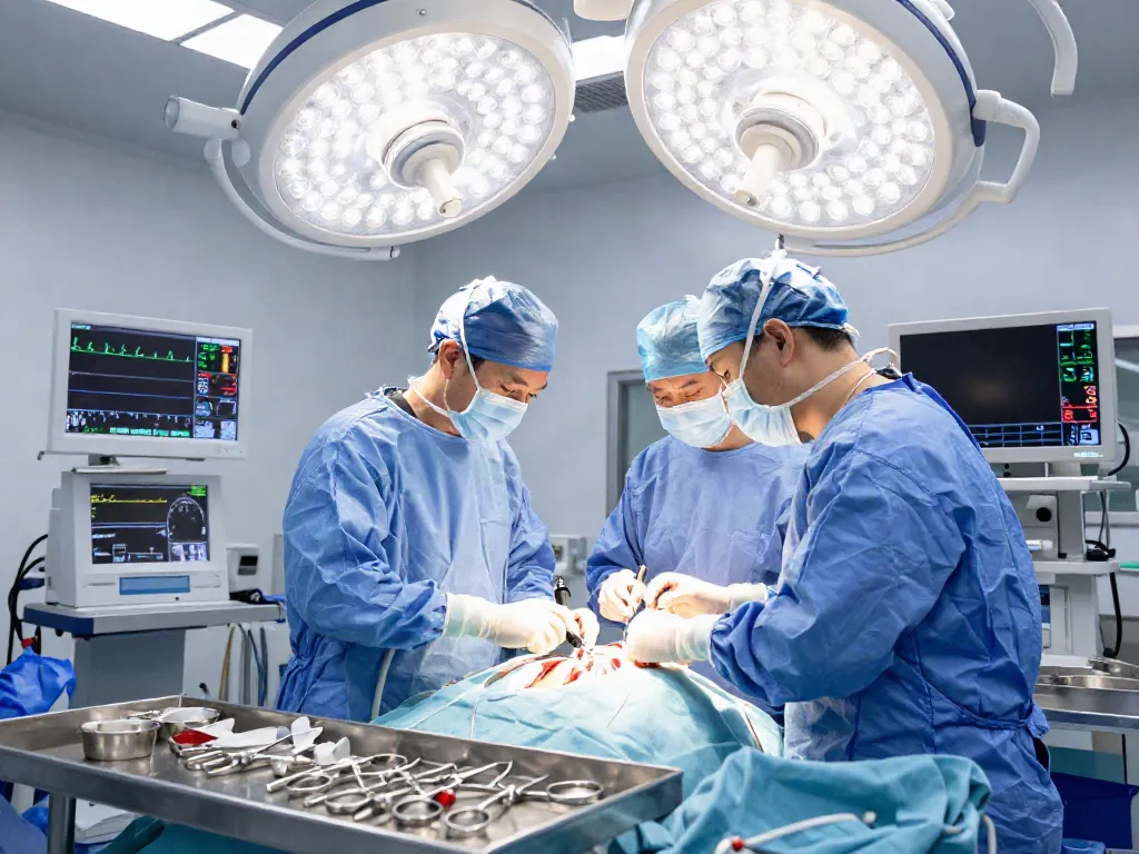Thoracic surgery procedure in progress, showcasing advanced techniques and surgical expertise.