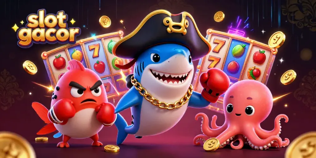Experience slot gacor excitement with animated casino characters and vibrant game elements.