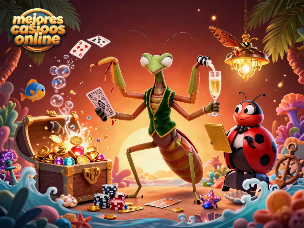 Los mejores casinos online presentan acción vibrante en esta ilustración de póker y diversión.