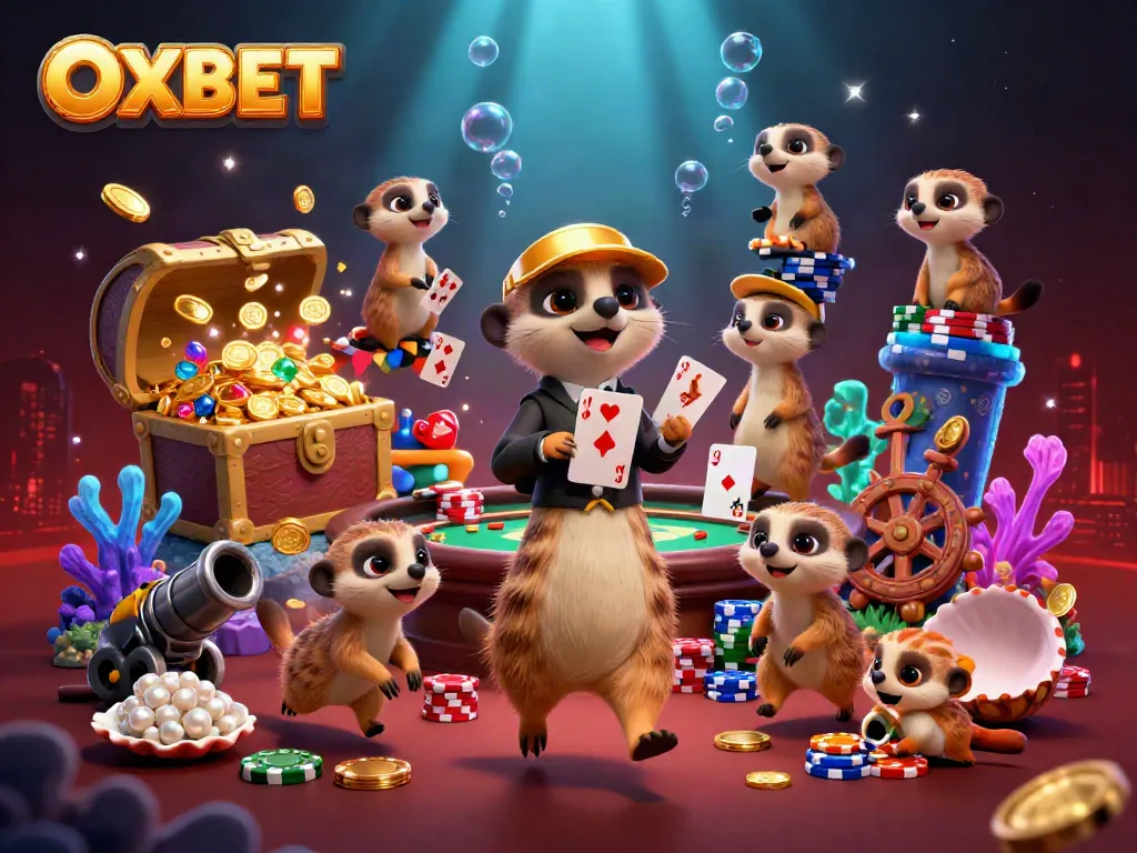 Play exciting games at OXBET while meerkats run a vibrant casino operation.