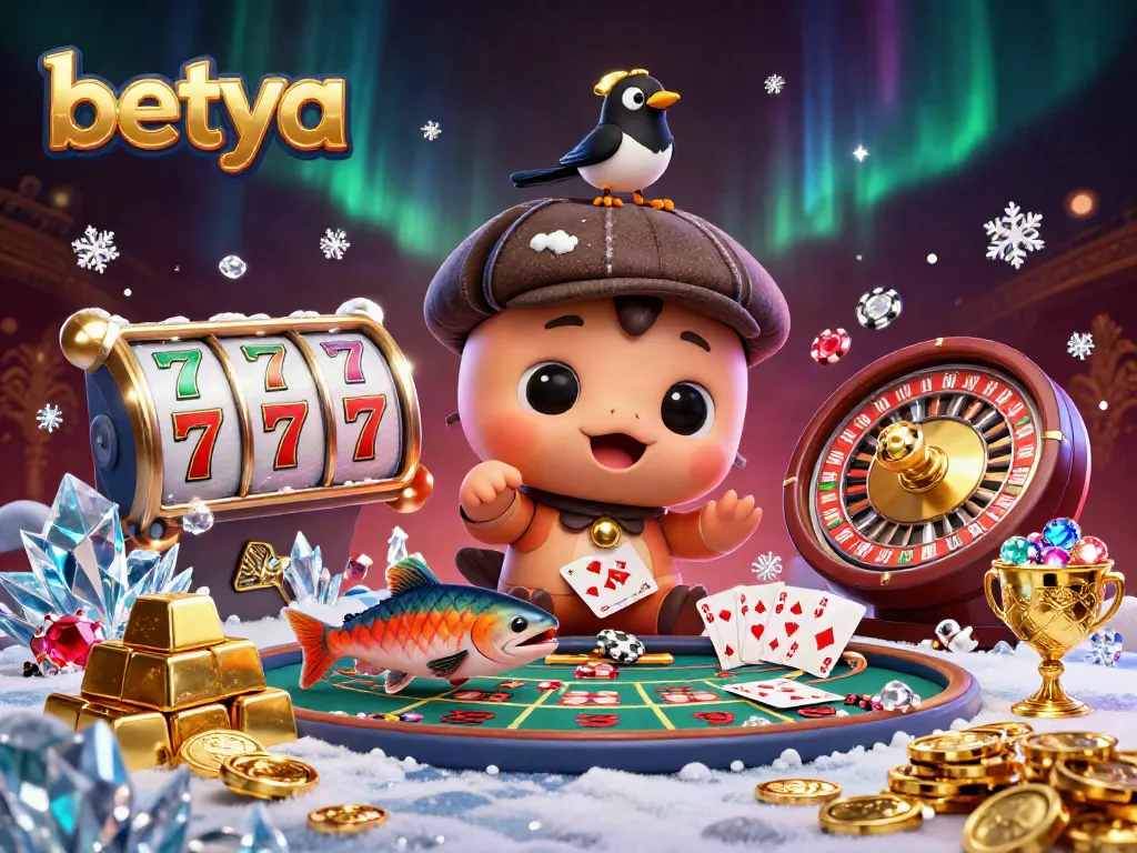Betya casino scene featuring playful characters and dynamic gaming action elements.