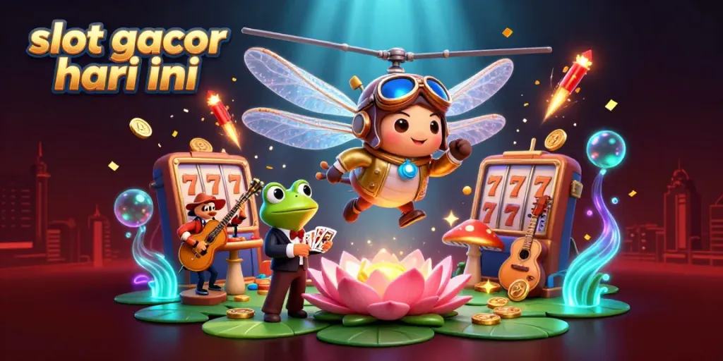 Experience thrill with slot gacor hari ini amidst a vibrant dragonfly casino scene.