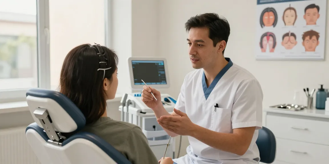 Consultation for hair transplant turkey in a modern clinic with expert guidance and soothing atmosphere.