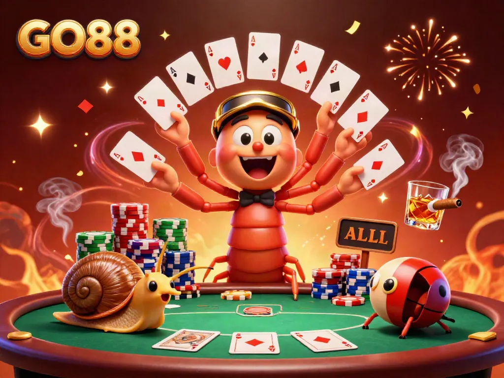 Engage with exciting games at GO88 casino, featuring dynamic characters and vibrant casino elements.