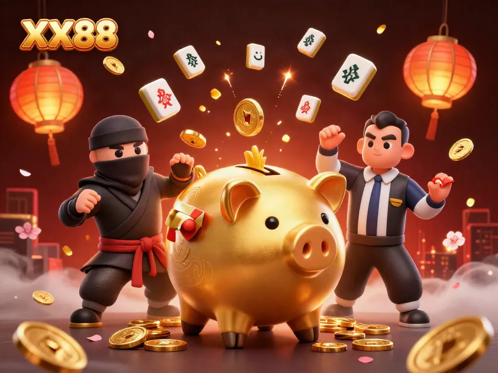 Experience dynamic gameplay at XX88 with vivid scenes of winning tokens and competition