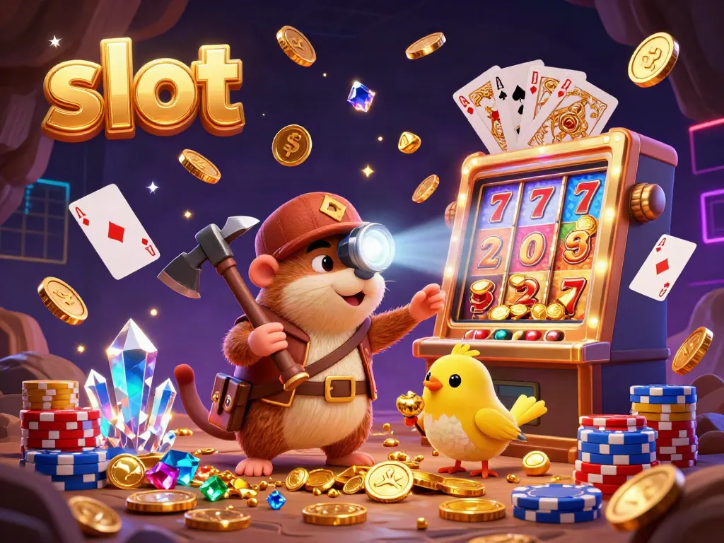 Explore exciting slot wins between a treasure hunter mole and canary gleaming with gems and coins.