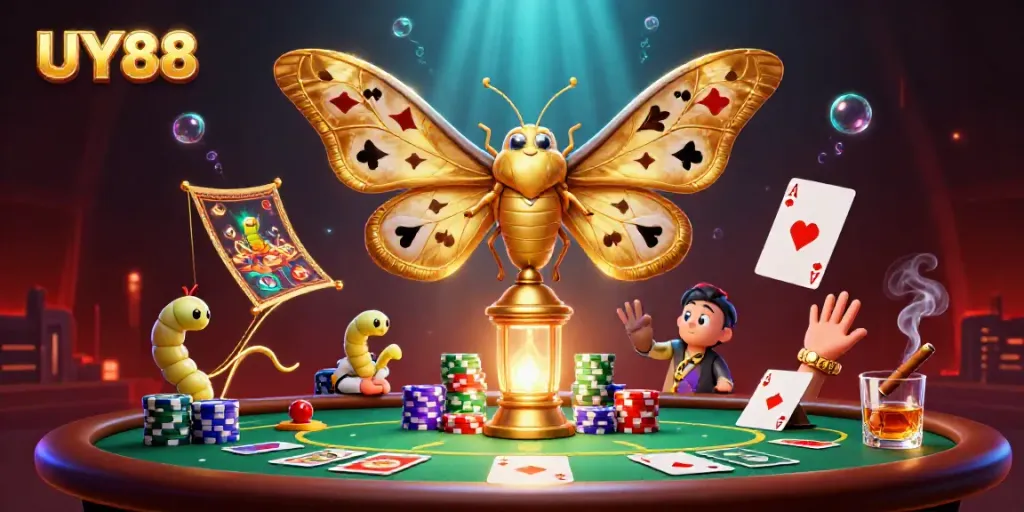 Experience UY88's gambling excitement with vivid casino scenes and captivating characters.