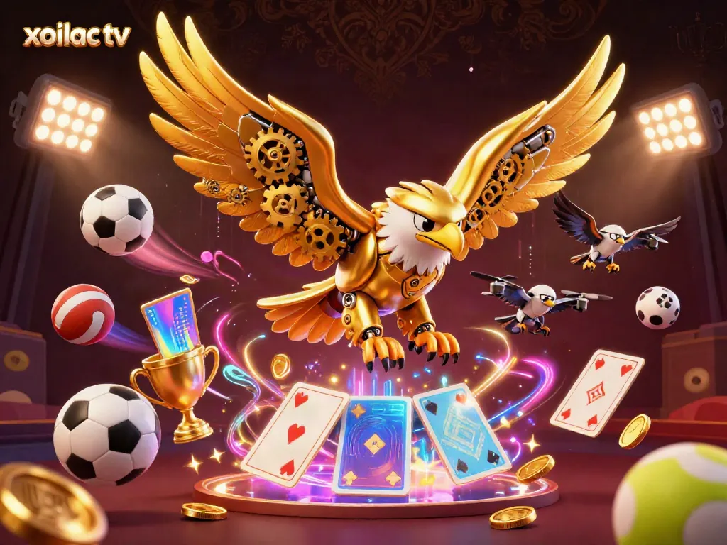 Experience thrilling sports betting with xoilac tv's dazzling display of golden eagle and dynamic sports elements.