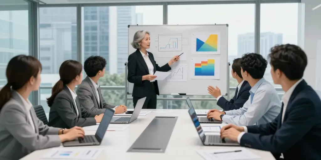 Team discussing CFO services Australia strategies in a modern conference room