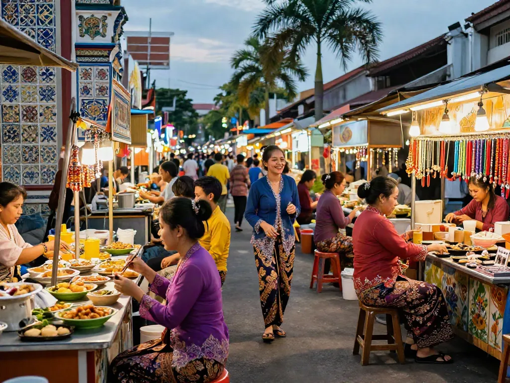 Nyonya4D cultural festivities captured in vibrant urban street market.