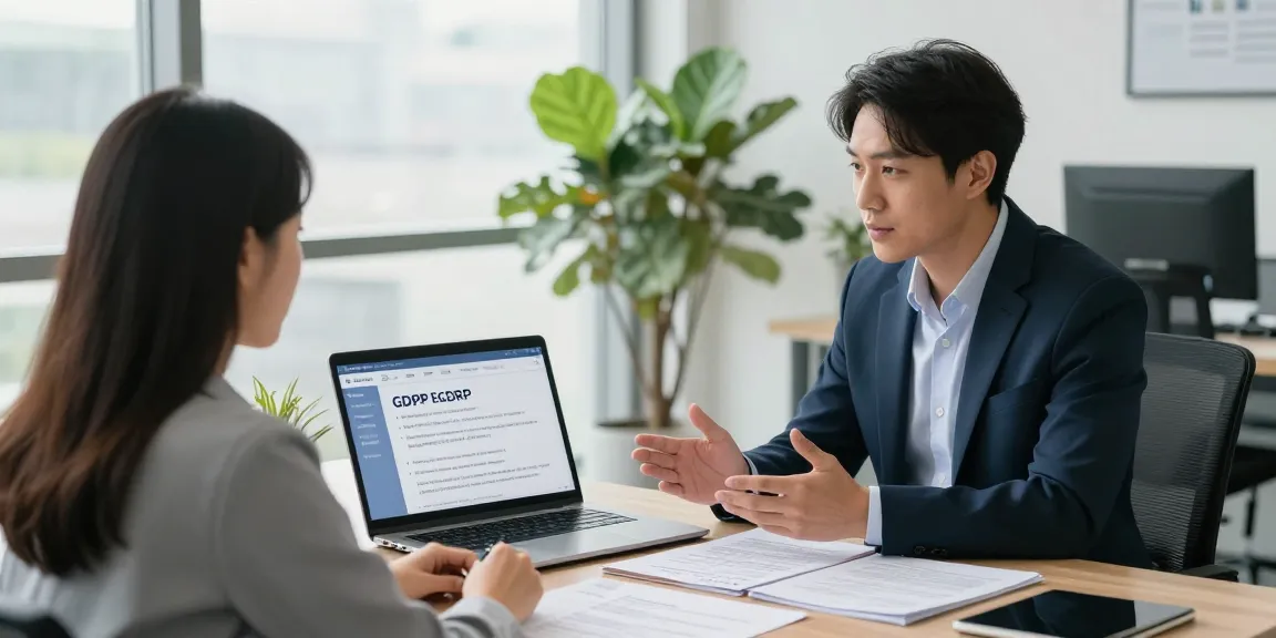Startseite von MUNAS Consulting: Datenschutzexperte berät in modernem Büro.
