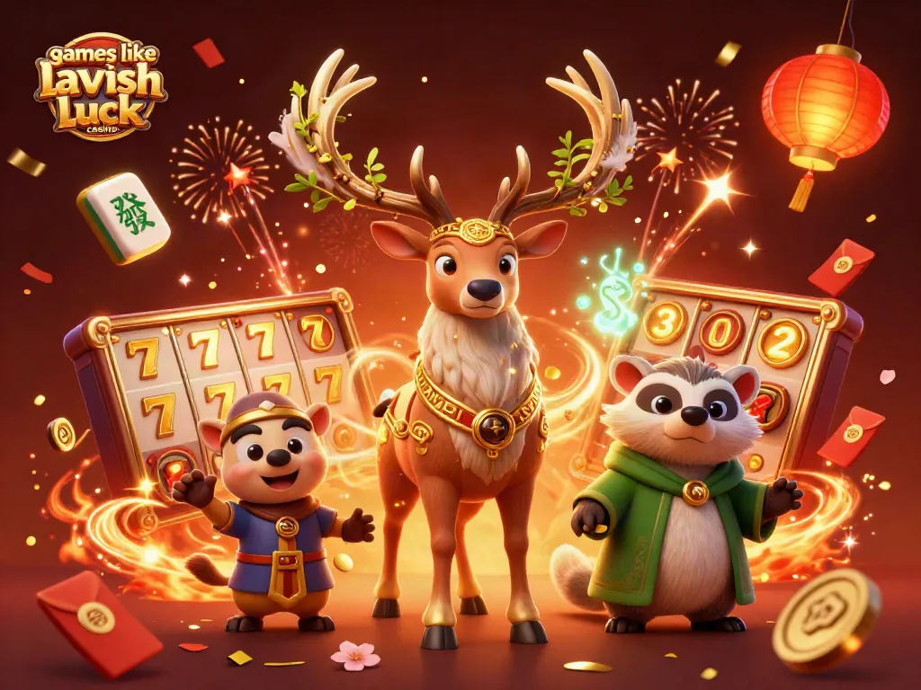 Engage with games like Lavish Luck Casino featuring vibrant 3D characters and casino elements.