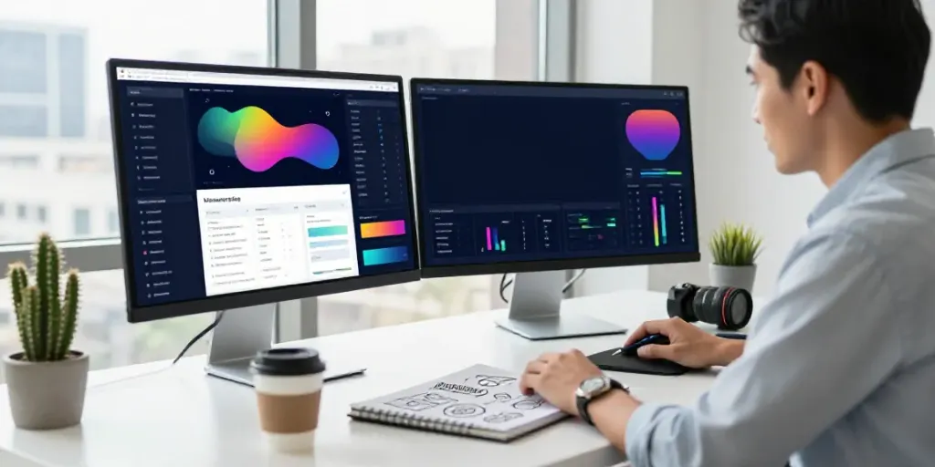 Buy website traffic from the best websites to buy web clicks while analyzing real-time analytics in a modern workspace.