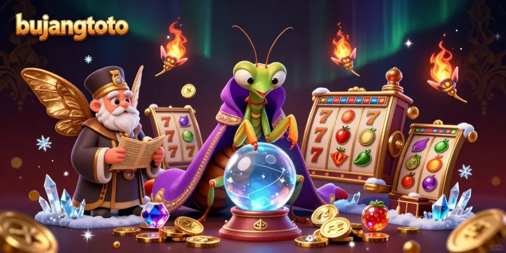 Experience the magic of Bujangtoto with whimsical characters and dynamic slot game elements.