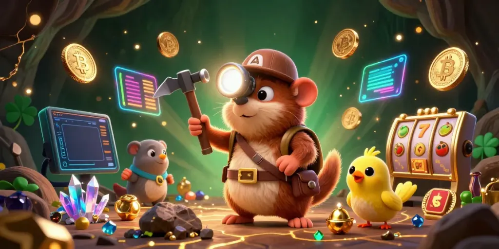 Experience rajaakuratshine's dynamic gaming scene filled with treasures and slot elements.