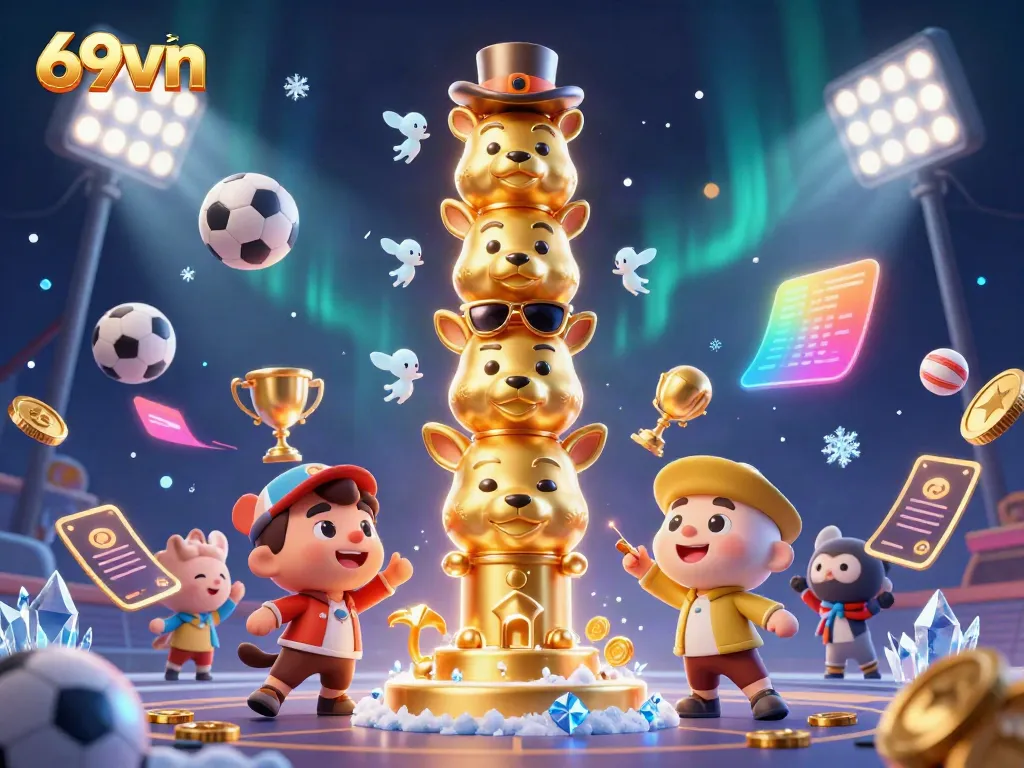 Experience the thrill of winning at 69vn with dynamic sports elements and vibrant casino graphics.