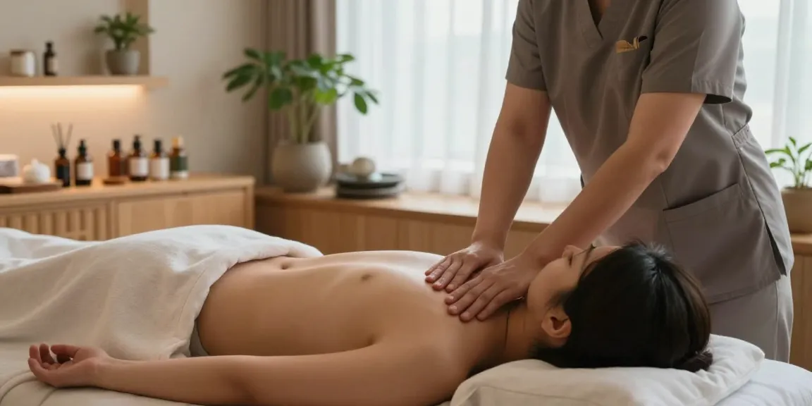 Experience a soothing 서울출장마사지 in a tranquil spa environment, highlighting professional therapy and relaxation.
