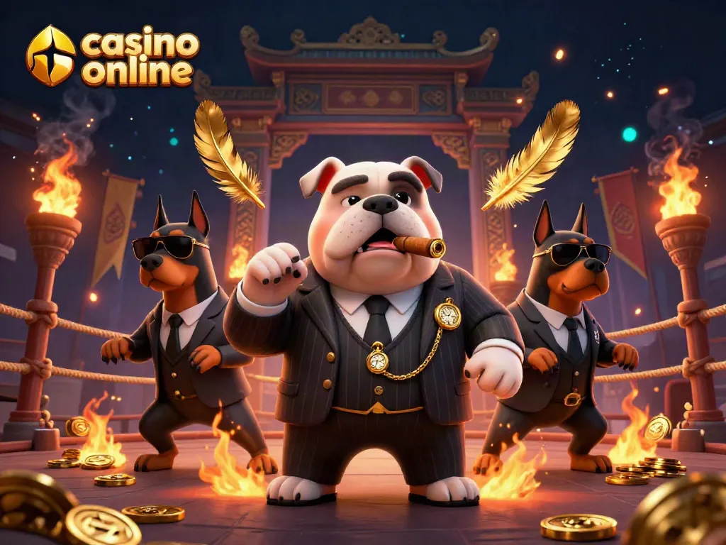 La escena muestra un casino online animado, resaltando la emoción del juego y bonos atractivos.