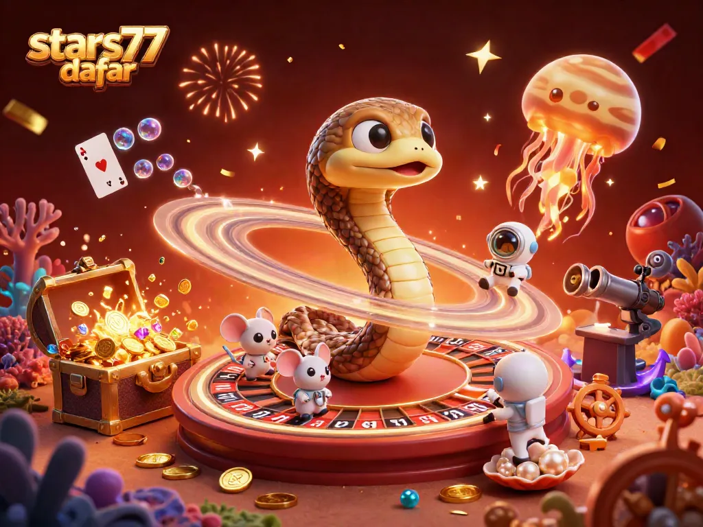 Gambarkan aksi seru di stars77 daftar melalui ilustrasi kasino luar angkasa yang menarik.