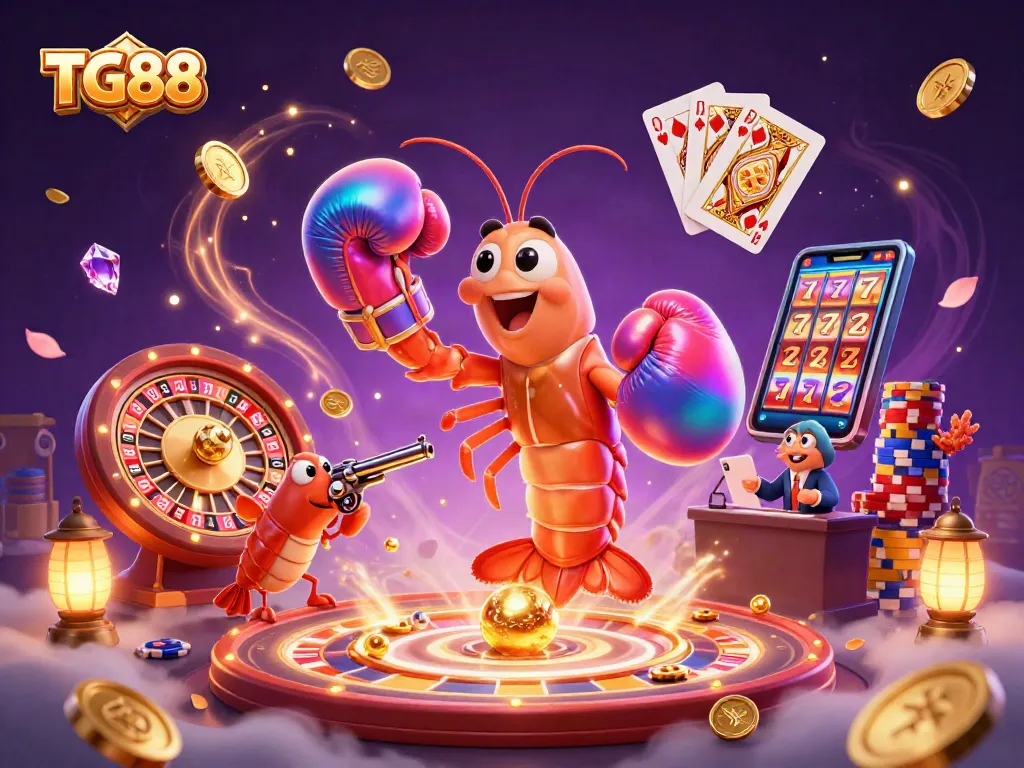 Engage in thrilling gameplay with TG88 as the mantis shrimp showcases stunning casino elements.