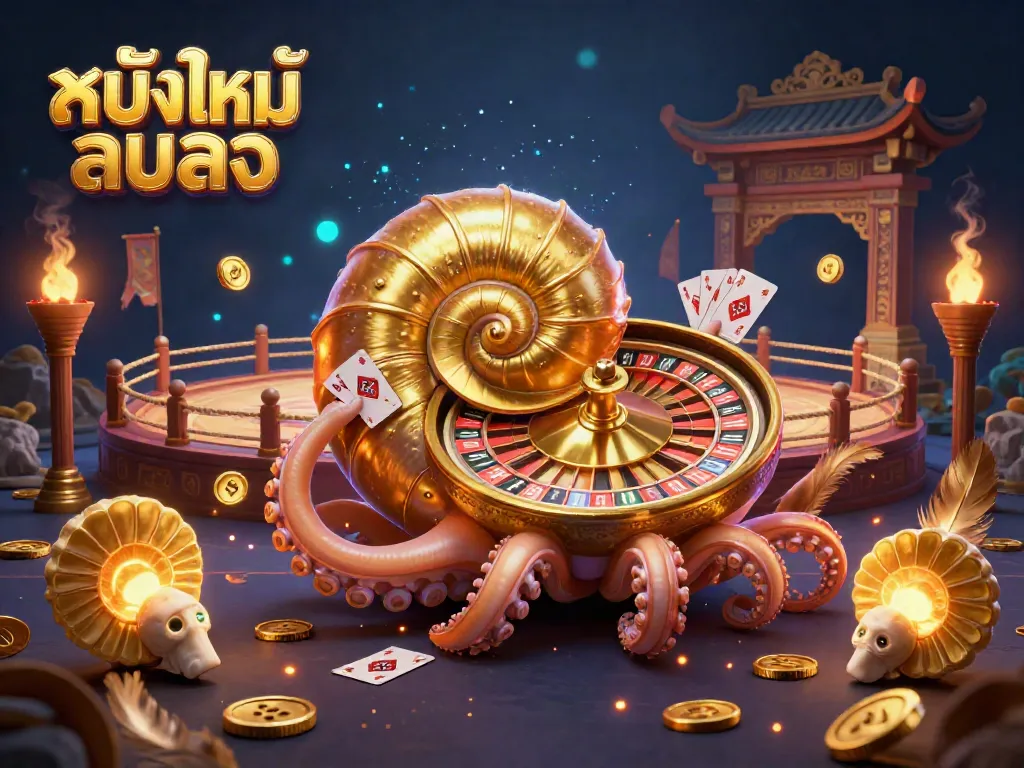 Engaging illustration showcasing the excitement of หนังใหม่ชนโรง with vibrant 3D casino elements and dynamic characters.