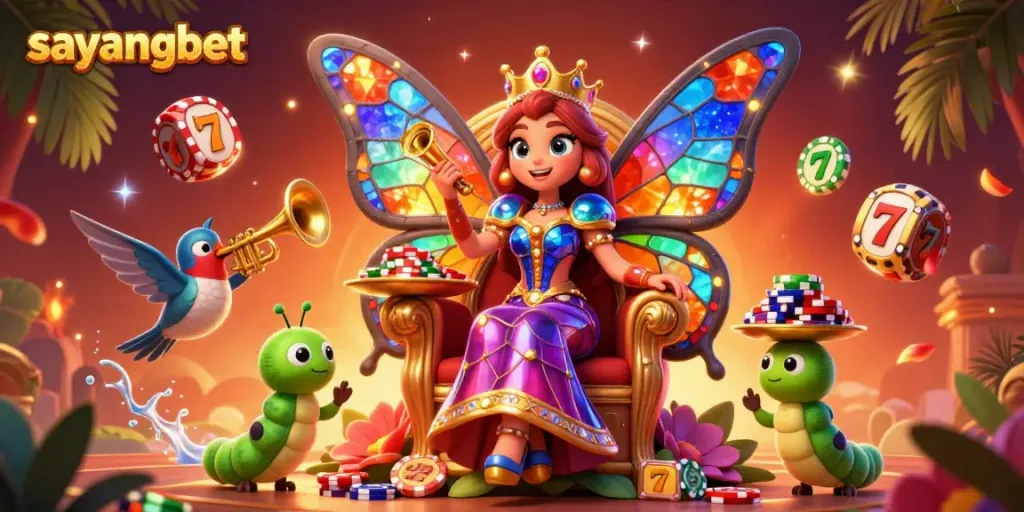 Experience the allure of sayangbet with a vibrant 3D casino scene filled with vibrant characters and thrilling game elements.