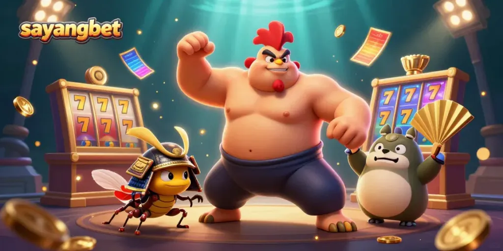 Engage in thrilling gameplay with sayangbet, featuring dynamic characters and casino elements.